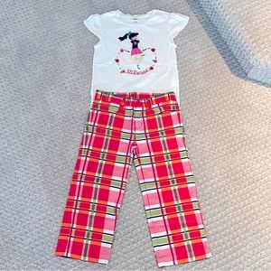 EUC! Gymboree 12, Paid pique crop pant, flutter sleeve t-shirt